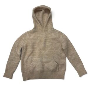 Free 100% Cashmere Knit Hoodie Sweater Beige Tan Womens Small Raglan Pullover